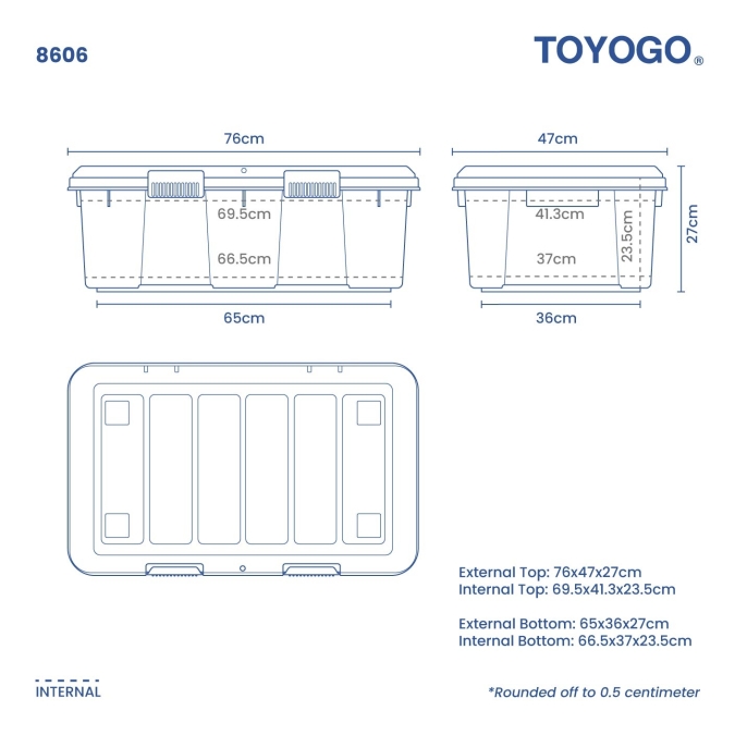28L-119L Rugged Storage Box with Flip Cover (Code: 8605 8606 8607) 28L-119L Rugged Storage Box with Flip Cover (Code: 8605 8606 8607)