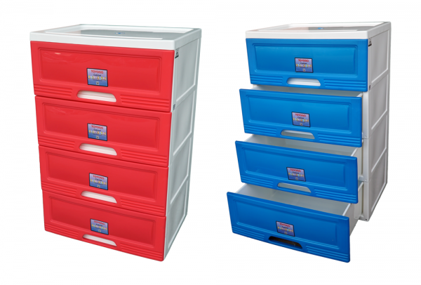4 Tiers Wide Storage Drawers (Code: 609-4)