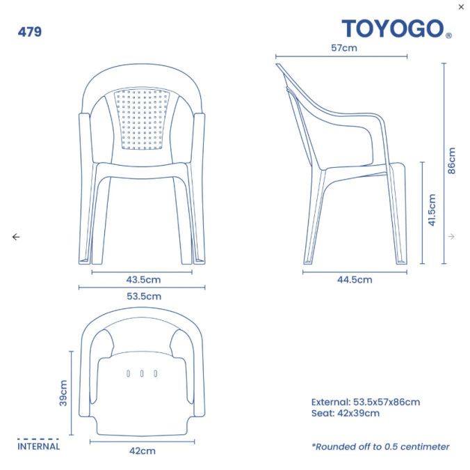 Plastic Arm Chair, Code: 479