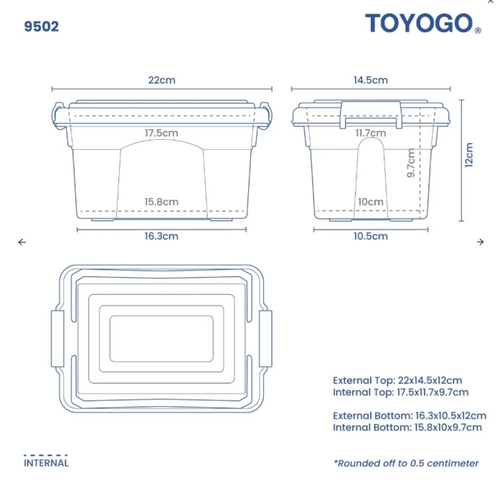 2.8L-29L Storage Box with Handle (Code: 9502 9503 9504 9505 9506 9507)