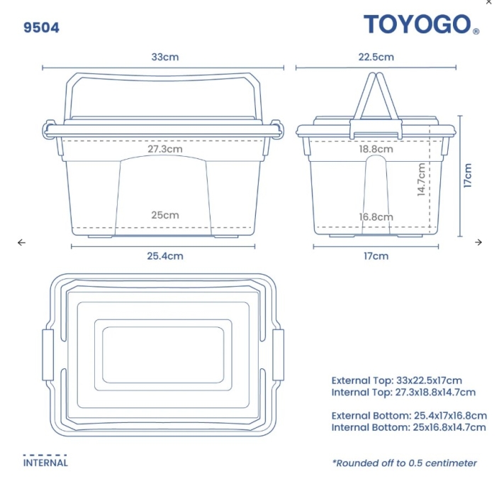 2.8L-29L Storage Box with Handle (Code: 9502 9503 9504 9505 9506 9507)