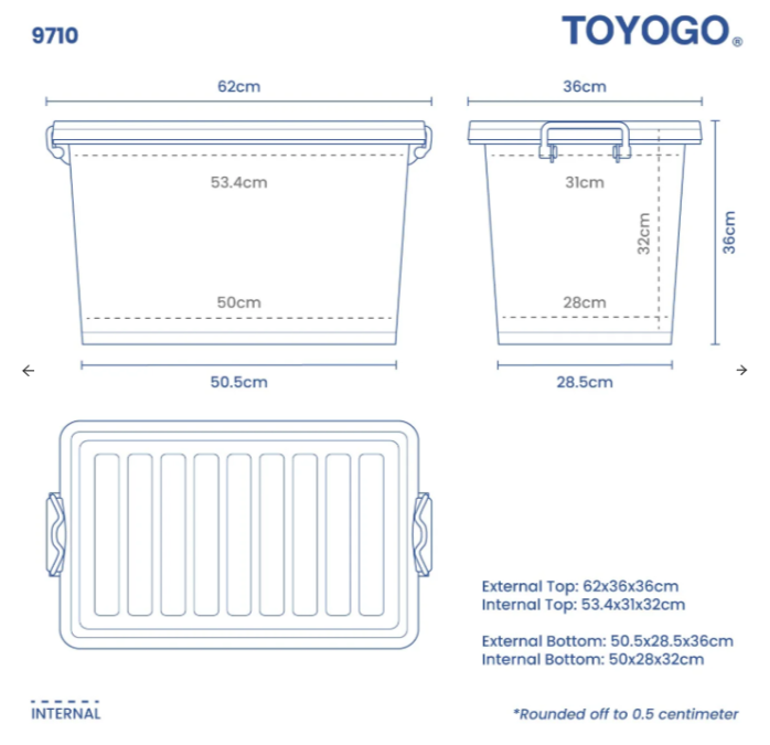 13L-49L Storage Box with Cover (Code: 9703 9704 9705 9706 9708 9710)