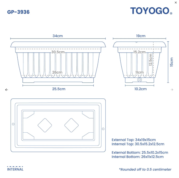Rectangular Flower Pot (39B series)