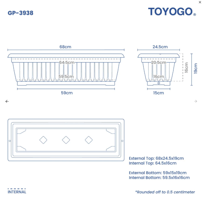 Rectangular Flower Pot (39B series)