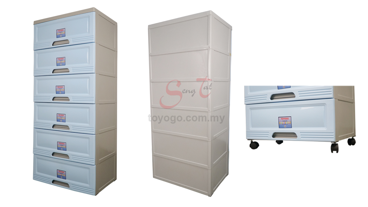 6 Tiers Wide Storage Drawers (Code: 609-6)
